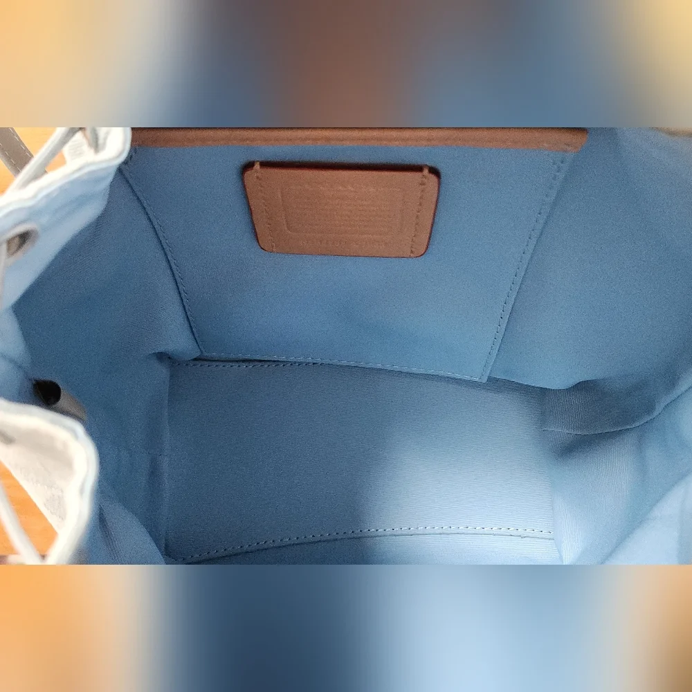 Coach Riya 21 Washed Denim Backpack - Picture 14 of 15